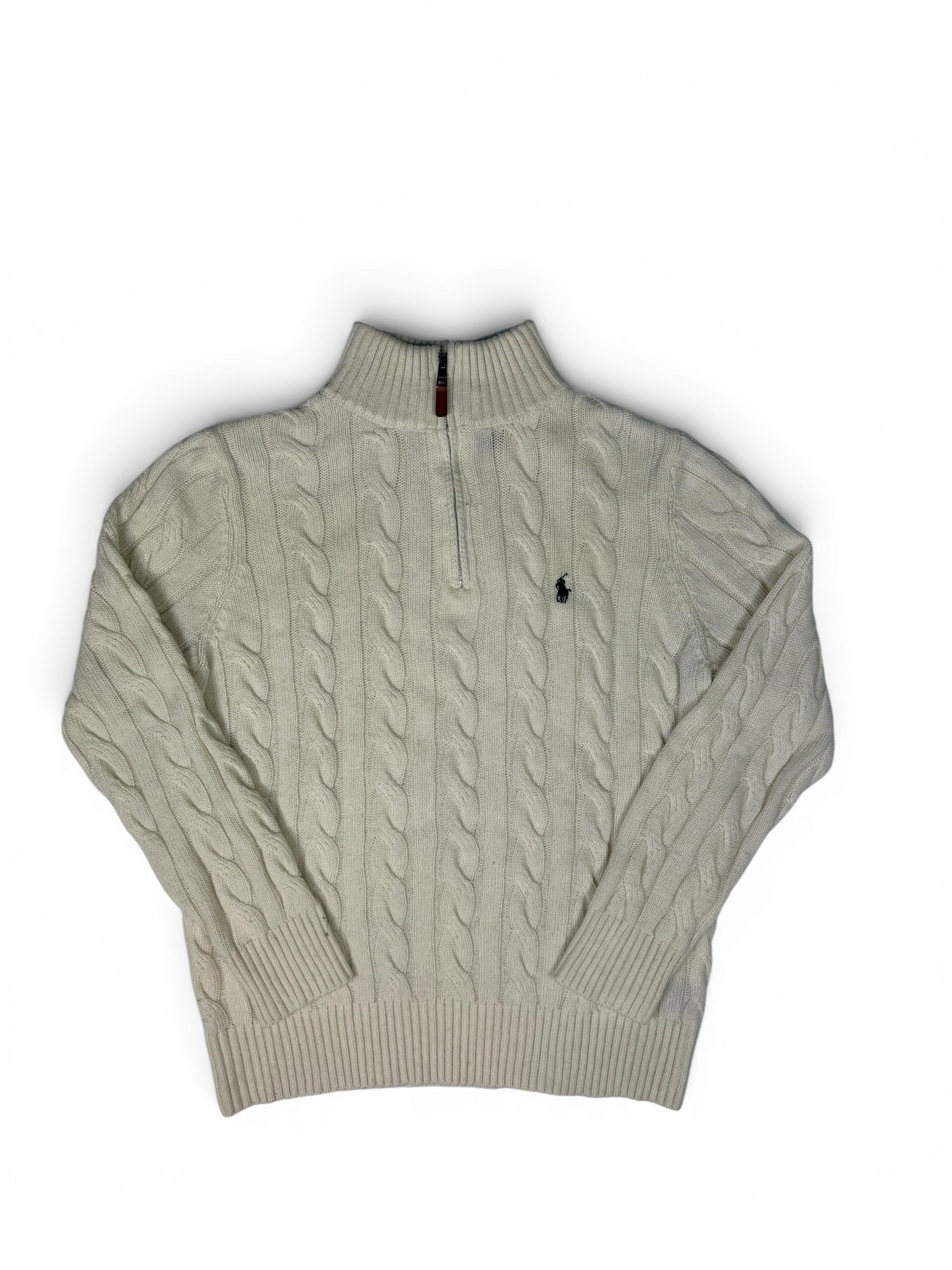 Vintage Ralph Lauren Cable Knit Zip Sweater L