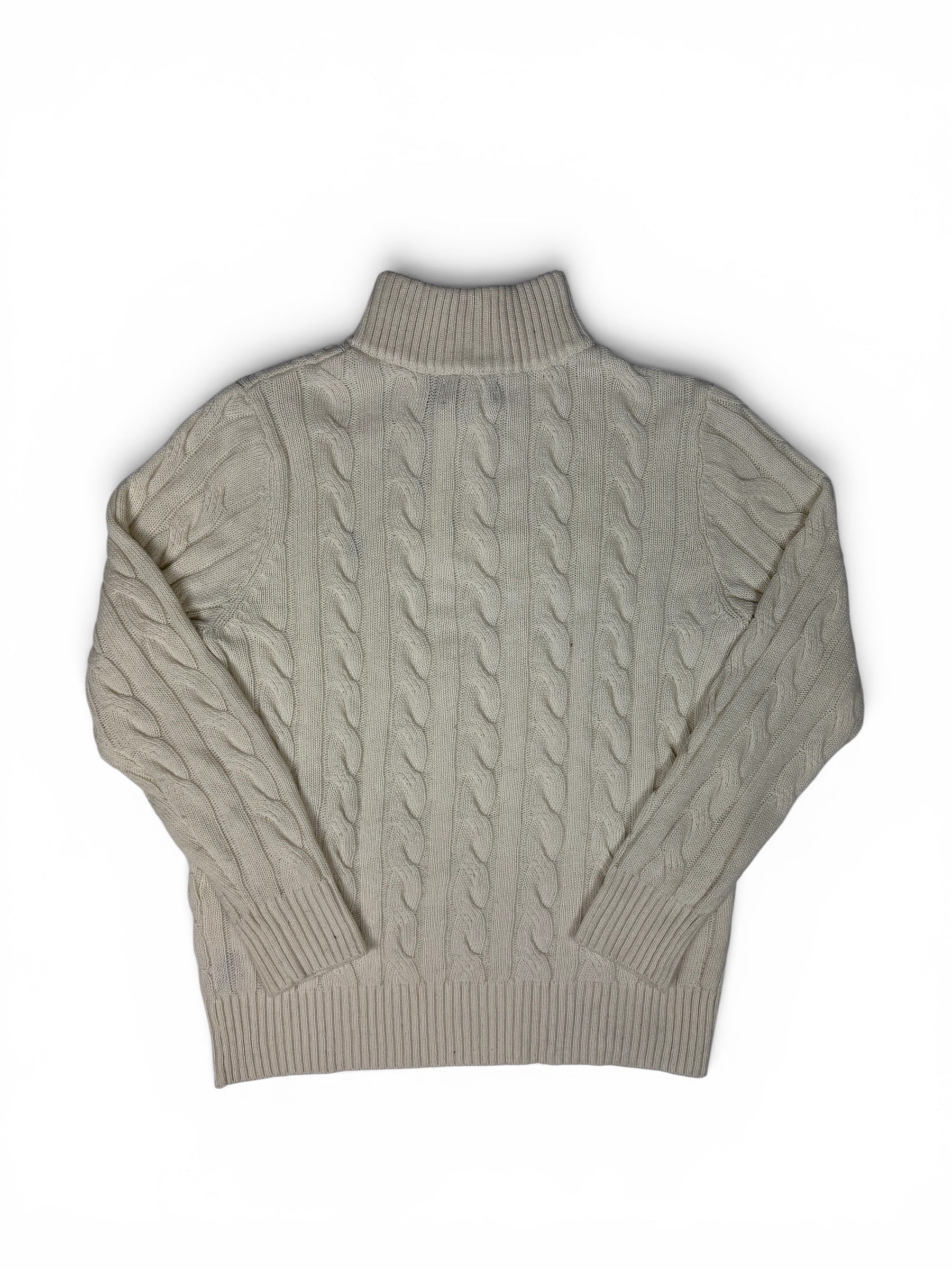 Vintage Ralph Lauren Cable Knit Zip Sweater L